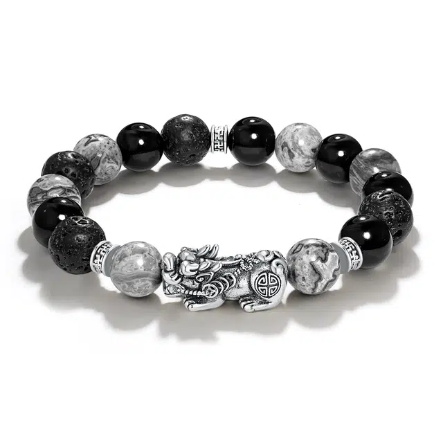 北隐 新中式貔貅 招财转运吞金兽国潮 琉璃 玉石手串 男女同款情侣款 节日精美礼盒