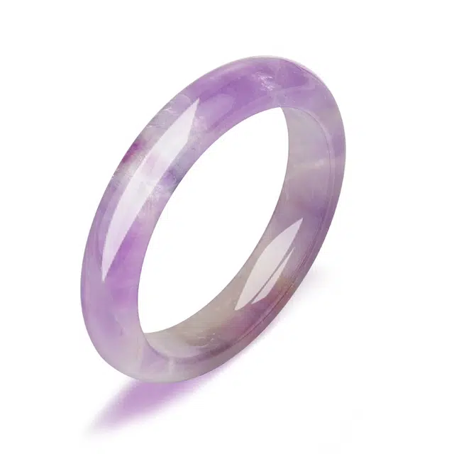 彗时 新中式紫色 国潮汉服旗袍古风显白水润 本命年招财转运素圈 水晶 玉石手镯 女款