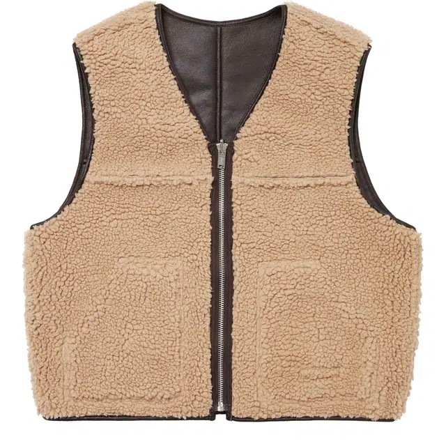 Supreme FW24 WEEK1 Reversible Faux Shearling Work Vest