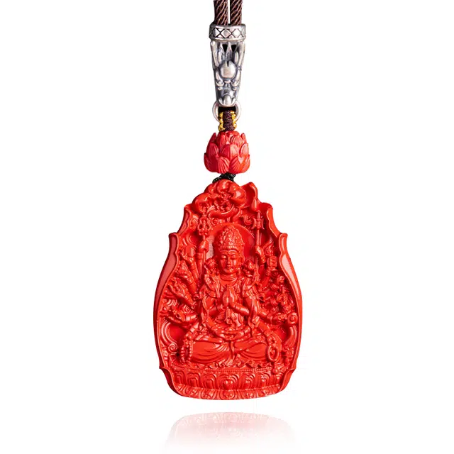 谧月珠宝 新中式八大守护神国潮风 生肖龙 复古招财纳福小众高级感贵气气质高端显白 再造辰砂朱砂 吊坠 男女同款情侣款