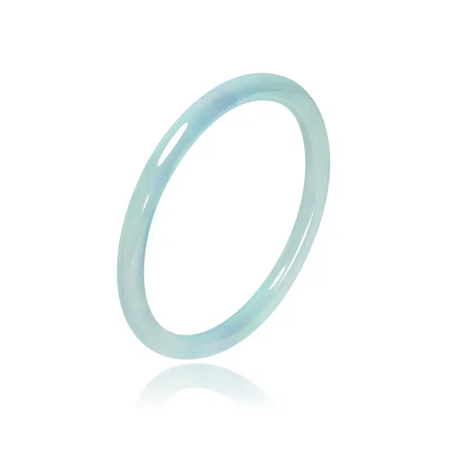 谧月珠宝 湖水蓝 国潮古风汉服旗袍 复古新中式优雅古韵 莹润温婉少女心大气清冷感温柔 玛瑙 玉石手镯 女款