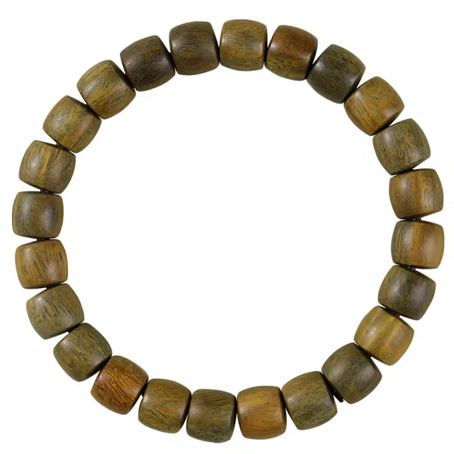 月印百川 素串佛珠单圈 文艺文玩手把件 绿檀 手串 男女同款情侣款