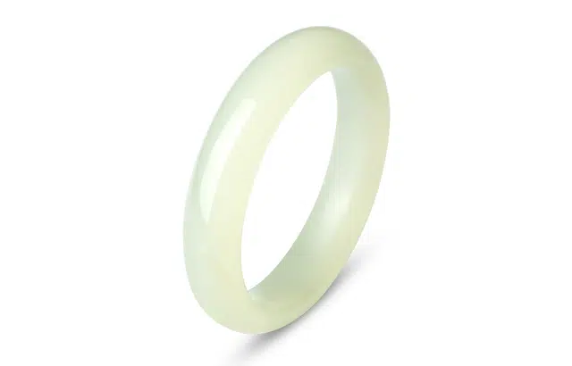 银千惠 绿枕 新中式清冷感冰透荔枝冻白月光镯子国风高级感复古叠戴美人条冷淡风素圈叮当镯小众百搭首饰 琉璃 手镯 女款 礼盒装