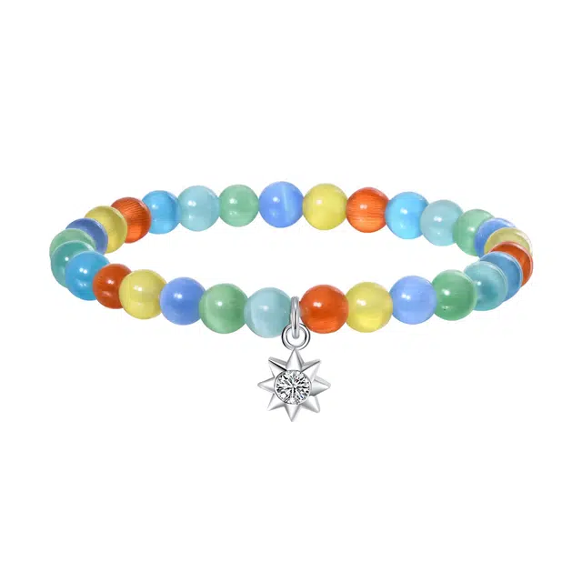 恋朵 青春活力多巴胺小太阳彩色 仿猫眼石 手串 女款