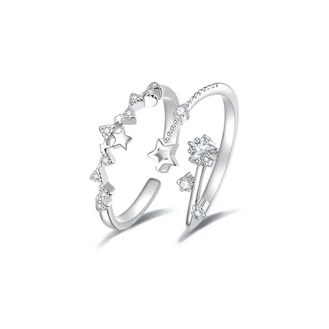 大唐国鼎 璀璨流星 小众精美造型设计高级甜蜜饰爱 轻奢时尚通用简约通勤百搭 合金 戒指 男女同款情侣款