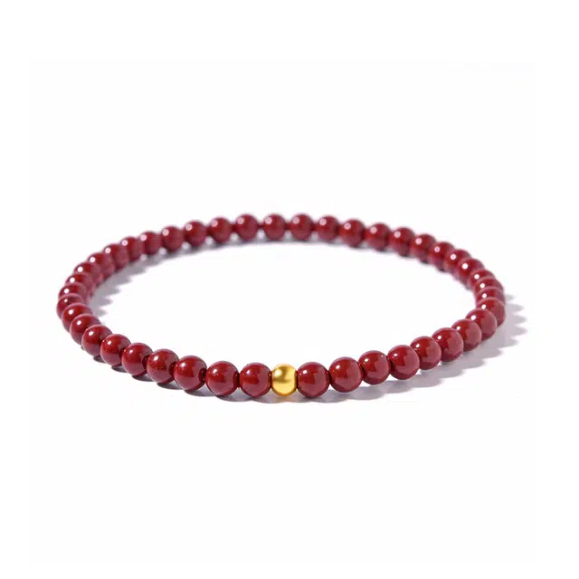 灵菲 转运珠 高含量紫金 新中式国潮复古 帝王砂 再造辰砂朱砂 玉石手串 女款 礼盒