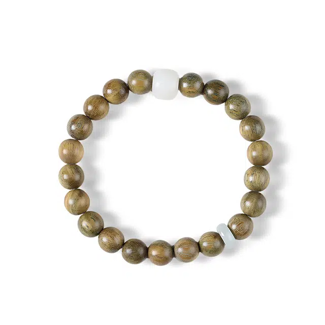 希遇 翠玉禅缘 中式高级  通勤温柔精美 金丝檀木 手串 男女同款情侣款