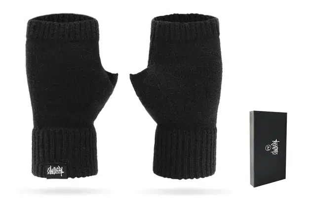 肯默 针织毛线保暖可触屏半露指 绒线手套 男女同款情侣款