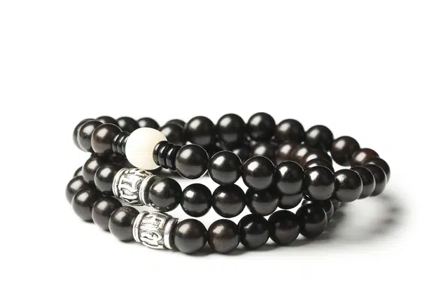 三檀小舍 野生高密 国潮新中式 古风藏银精致  素雅多圈款 个性文艺范 文玩 木作 手串 男女同款情侣款 紫光檀