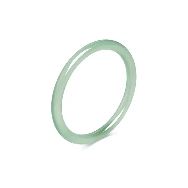 月斐 半山半水平安镯 新中式青梅煮酒油青色渐变国风年轻款国潮正圈平安镯素圈叮当镯玉镯 玉髓 玉石手镯 女款