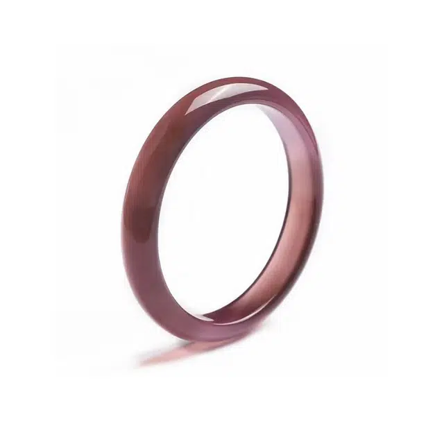 庆怡 多肉葡萄紫 新中式气质典雅复古百搭帝王紫汉服旗袍贵妃美人 玉髓 玉石手镯 女款