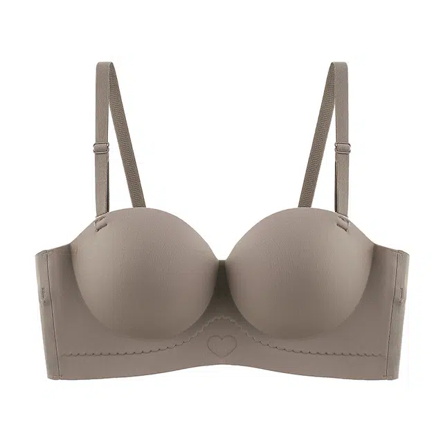 浪莎 纯色无痕内衣少女小胸聚拢显大调整型防下垂抹胸无钢圈半杯文胸 女款