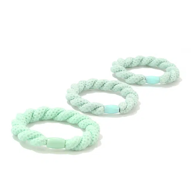 如花梦 薄荷漫波绿小清新学生加粗高弹力扎头发高马尾 布艺 头绳 女款