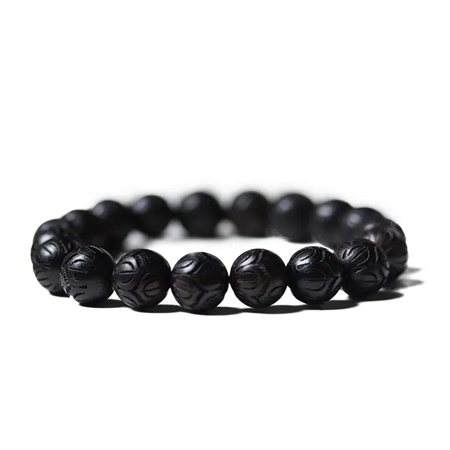 琉堇 古风栖霞寺好运莲莲手持盘玩佛珠 新中式考试考研上岸转运珠 复古汉服旗袍绕指柔 莲花珠 木作 手串 男女同款情侣款 黑檀