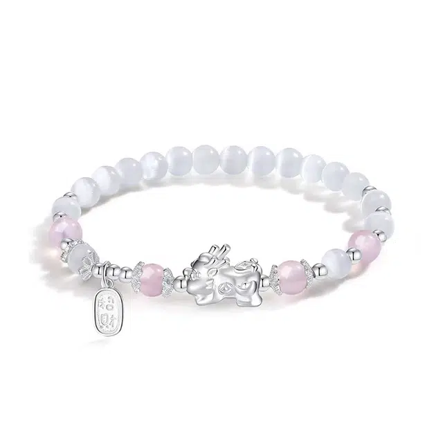 奥斯坦汀 招财貔貅新中式情人复古礼盒国风 黑曜石 玉石手链 男女同款情侣款