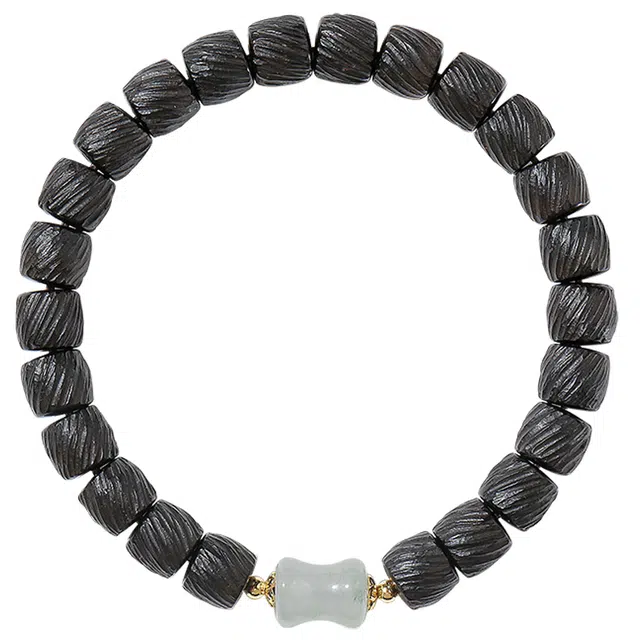 月印百川 高抛原色桶珠竹节小众文玩 中式古风单圈手饰 椰蒂 菩提手串 男女同款情侣款