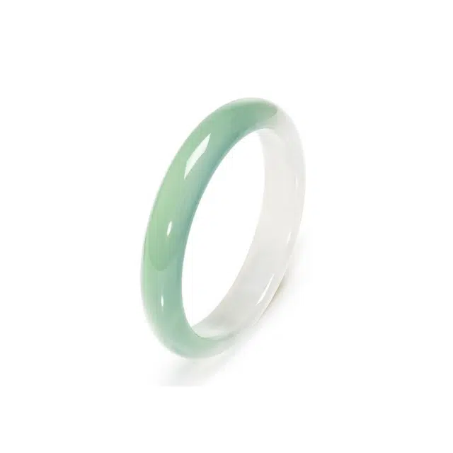 匠锁心玉 半山半水 远山黛贵妃镯 国朝古风 新中式 汉服 青山黛 玉髓 玉石手镯 女款