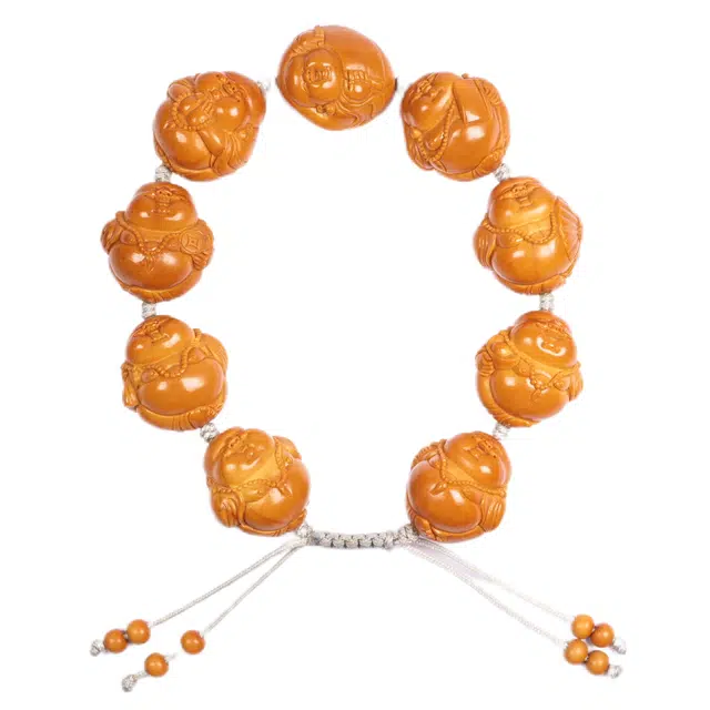 蓝品 吉祥弥勒 新中式复古民族风 橄榄核 手串 男女同款情侣款