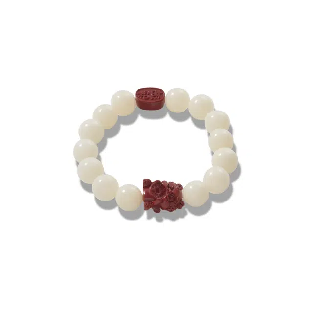 月岚 鸿运当头 招财纳福转运 吞金兽 复古 白玉菩提 手串 男女同款情侣款