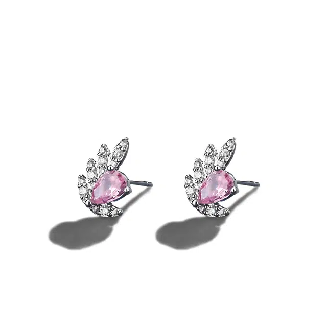 饰伴 羽悦轻奢 复古轻奢新中式通勤优雅自由之翼优雅精致 可爱国潮 合金/锆石 耳环 女款