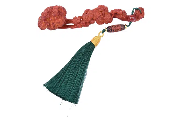 天纵 新中式精雕文玩灵芝祥瑞实木雕刻如意吉祥随身盘玩 木作 摆件 男女同款情侣款 血檀