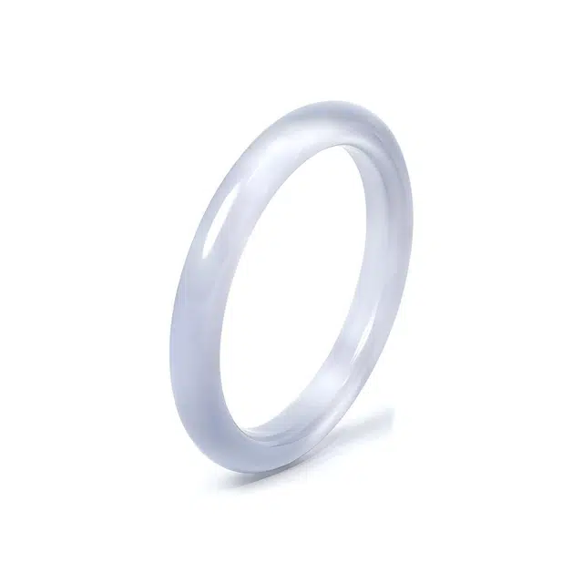 秦福炫 白月光贵妃镯 一步一响新中式国潮古风清冷感平安优雅高级感温婉素圈镯子 琉璃 玉石手镯 女款