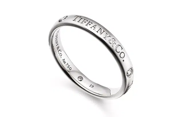 Tiffany & Co. Letter Engraved Ring Silver