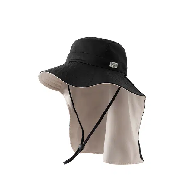 俞兆林 遮阳防晒大头围防紫外线披风钓鱼大檐护颈可扎马尾薄款 锦纶 氨纶 渔夫帽 女款