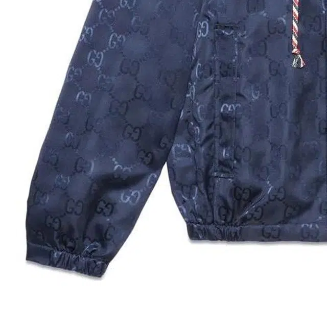 GUCCI FW22 Logo Jacquard Hoodie Blue