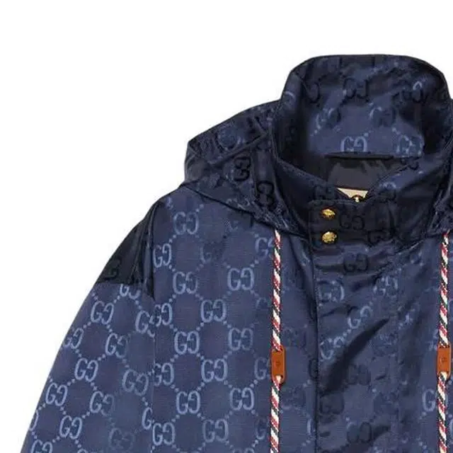 GUCCI FW22 Logo Jacquard Hoodie Blue
