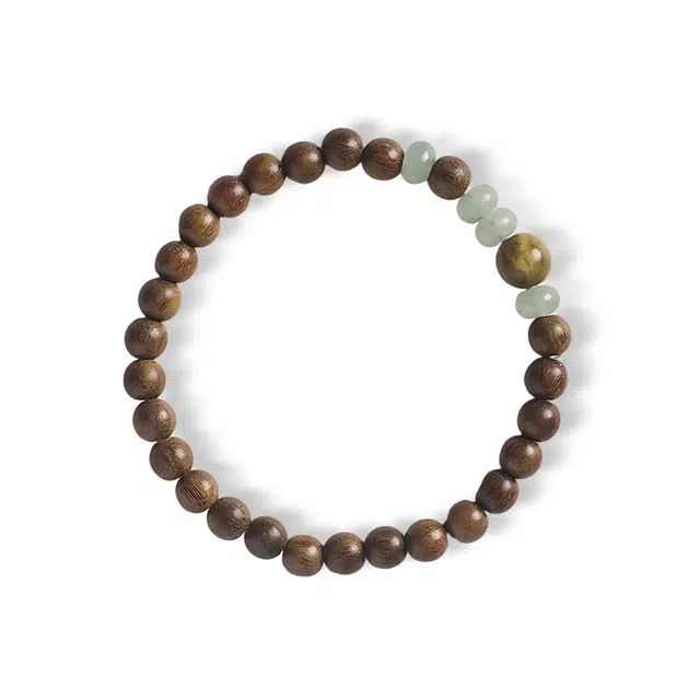 希遇 文翼禅心 中式高级 通勤温柔精美 绿檀 手串 男女同款情侣款