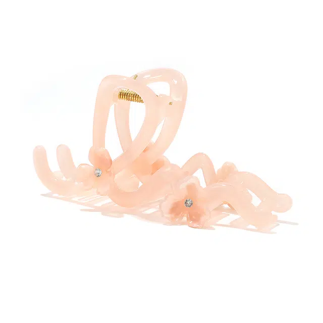 如花梦 优雅气质兰花日常通勤花朵波浪形抓夹发量多后脑勺盘发鲨鱼夹 亚克力 发夹 女款