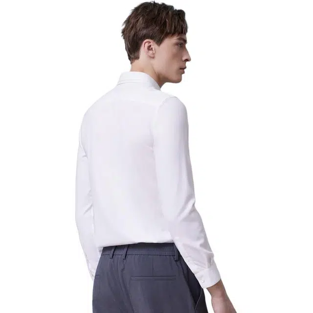 依文 商务修身凉感长袖衬衫 男款 白色