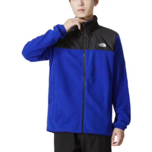 The North Face Logo Print Zip Jacket Blue
