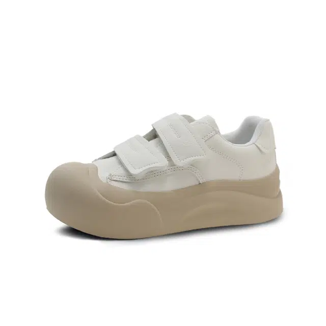 超纤皮 丑萌大头厚底魔术贴百搭软底 防滑耐磨轻便 低帮 生活休闲鞋 女款