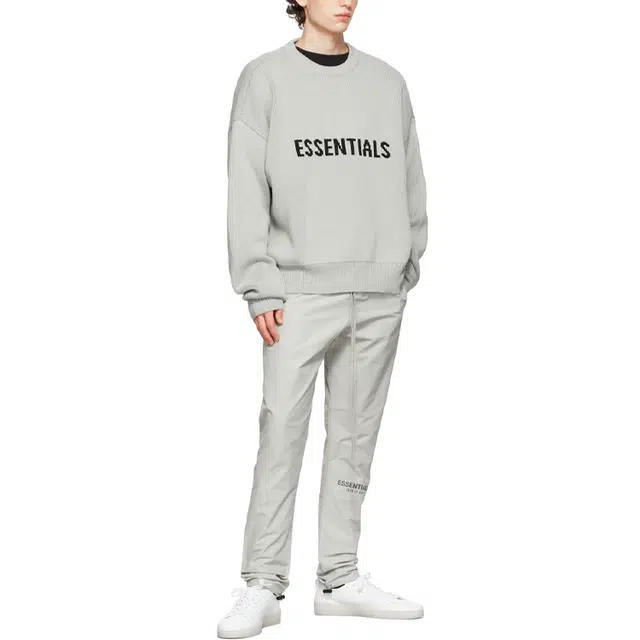 Fear of God Essentials FW21 Track Lounge Pants GreenConcrete Logo
