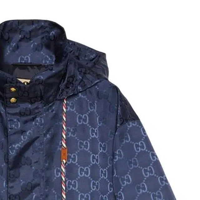 GUCCI FW22 Logo Jacquard Hoodie Blue