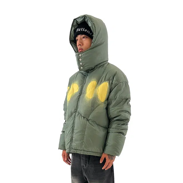 WHOOSIS -TBHNP PRINT STAND COLLAR DOWN JACKET