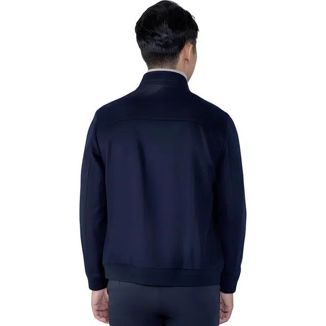 依文 纯色立领拉链百搭长袖夹克外套 男款 藏蓝