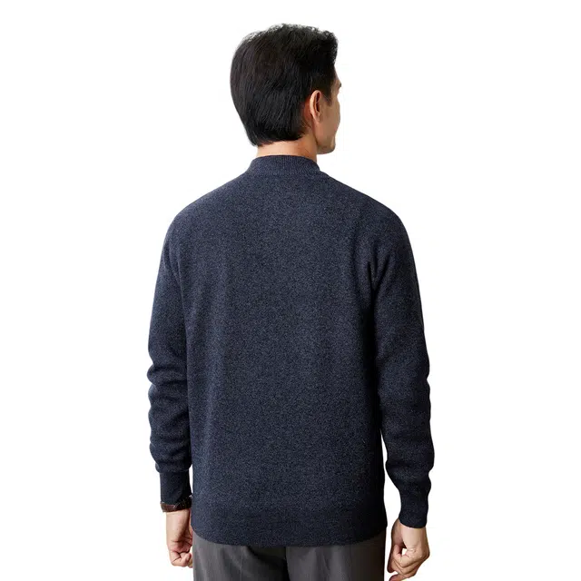 恒源祥 厚款半高领拉链套头针织毛衣 男款