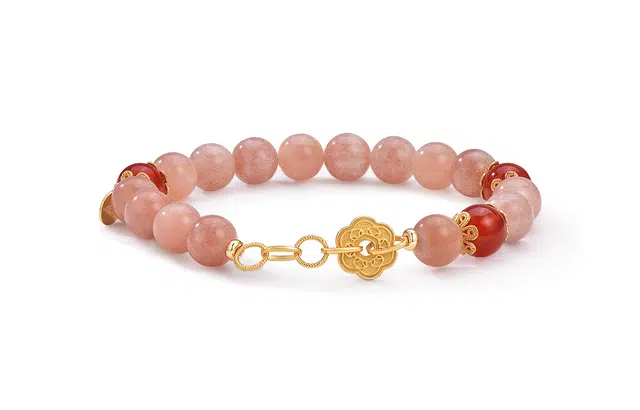 印象瑞红 三生有幸系列玉见桃花 玛瑙 手串 男女同款情侣款