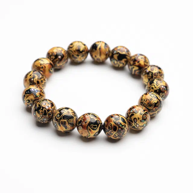 仙源 财源滚滚 招财进宝新中式文玩圆珠 平安福礼盒 大漆 木作手串 男女同款情侣款