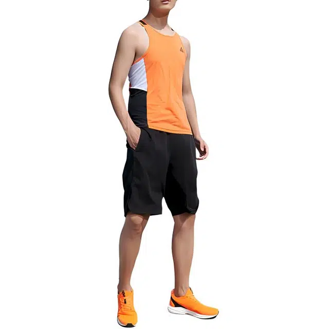 匹克 跑步系列 撞色套头运动舒适轻薄圆领无袖背心 男款 橙色