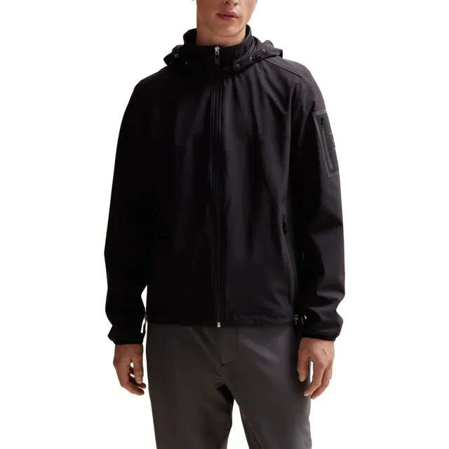 HUGO BOSS Water-Repellent Regular-Fit Jacket With Removable Hood