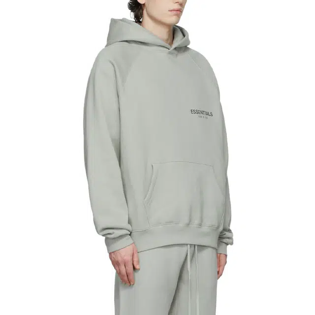 Fear of God Essentials Pullover Hoodie GreenConcrete Logo