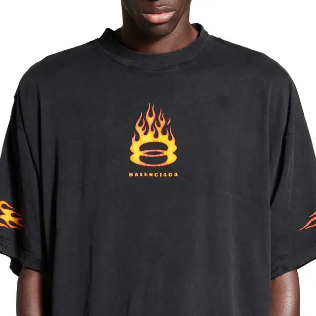 Balenciaga SS24 Flame Logo T-Shirt