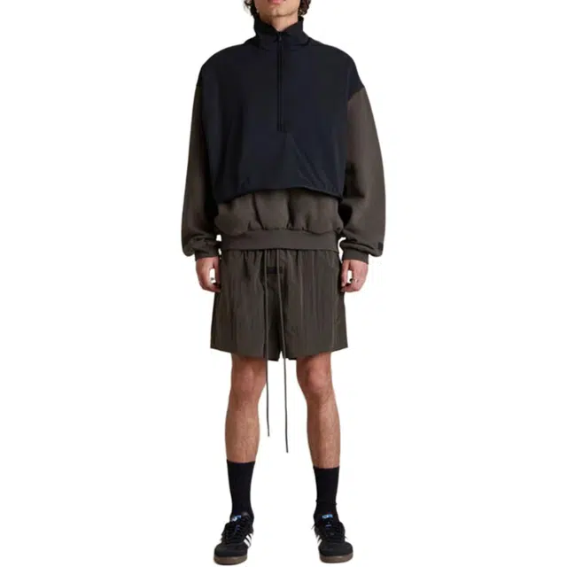 Fear of God Essentials SS24 Nylon Fleece Mockneck Sweat InkJet Blk