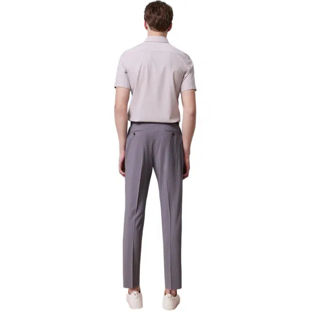 依文 莫代尔垂感顺滑压胶科技短袖衬衫 男款 灰色