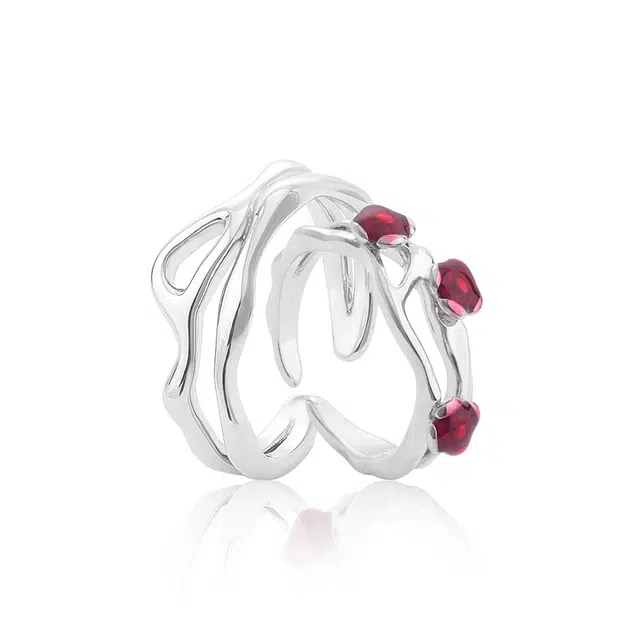 永恒旋律 旅人玫瑰情侣对戒 开口可调节设计 小众精致简约时尚浪漫 恋爱告白纪念日 送礼女朋友女生礼盒装 情侣款 锆石 戒指 通用 银色