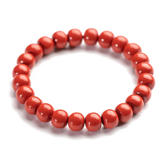 仙源 破犯冲化太岁 大红砂 小众设计 再造辰砂朱砂 玉石手串 男女同款情侣款